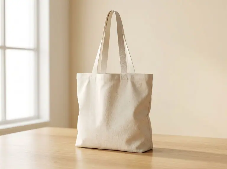 Printed cotton tote bag in natural colour