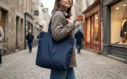 High-quality bag made in Europe in a fashion store