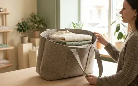 Filz-Shopper in einem Concept Store