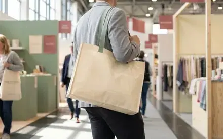 Printed PP woven bag as a trade fair and event bag