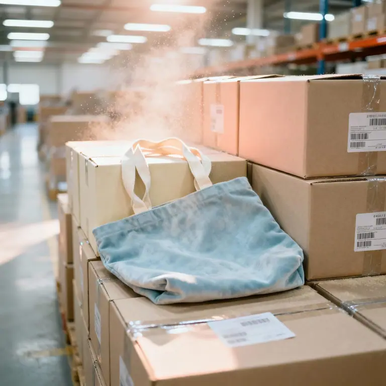Bags packed and ready for dispatch in the warehouse