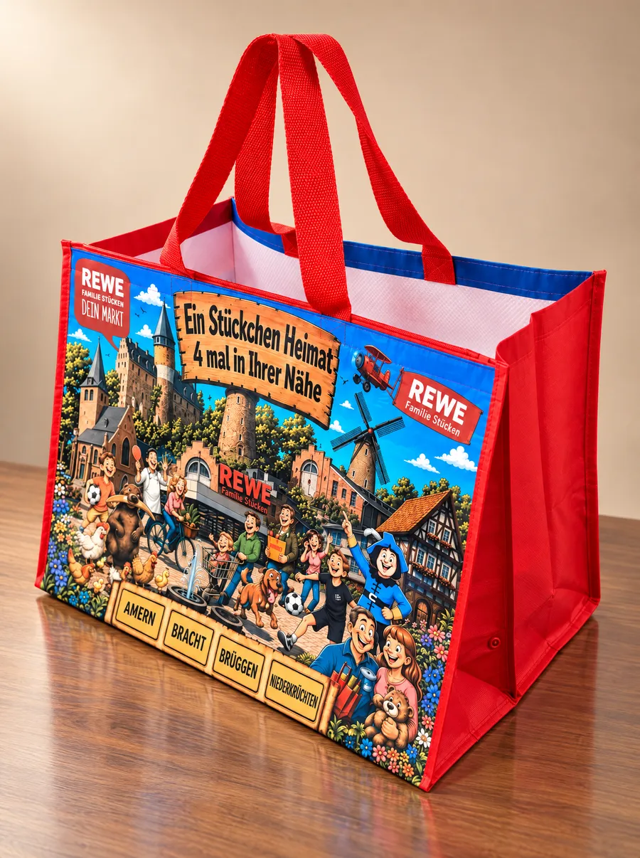 CityShopper mit fotorealistischem Illustrationsdruck im Studio